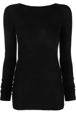 Rick Owens Truien, Dames, Zwart, S, Kasjmier, Gebreide Trui