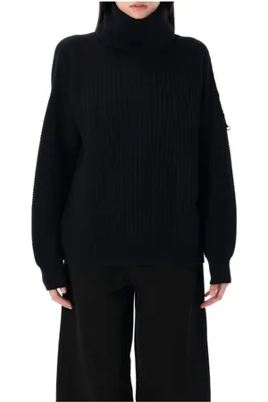 Moncler Truien, Dames, Zwart, M, Wol, Zwarte Tricot Coltrui