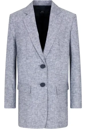 Armani Exchange Jassen, Dames, Blauw, M, Monopetto Logo Blazer Jassen