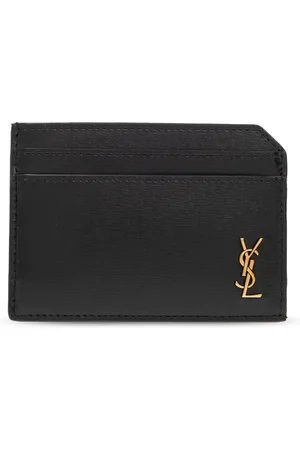 Saint Laurent Accessoires, Heren, Zwart, ONE Size, Leer, Tiny Cassandre Kaarthouder