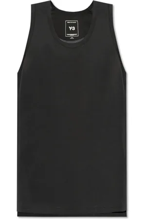 Y-3 Tops, Heren, Zwart, XL, Katoen, Mouwloos T-shirt