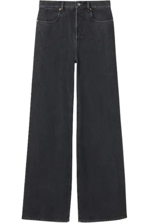 Gucci Jeans, Dames, Blauw, W26, Katoen, Midnight Wide-Leg Jeans