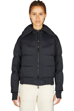 Moncler Jassen, Dames, Zwart, L, Polyester, Padded Chapelets Bomber Jacket