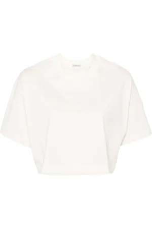 Moncler Tops, Dames, Wit, S, Katoen, T-shirt