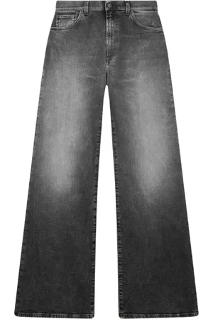 Dondup Jeans, Dames, Grijs, W26, Katoen, Wide Leg Stretch Jeans