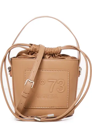 V°73 Tassen, Dames, Bruin, ONE Size, Bruine Bucket Tas met Trekkoordsluiting