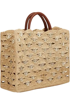 Paco rabanne Tassen, Dames, , ONE Size, Leer, Raffia Tote Tas