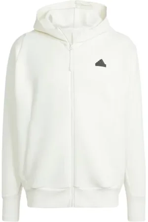 adidas Sweatshirts & Hoodies, Heren, Wit, L, Polyester, Premium Trainingshoodie met Volledige Rits
