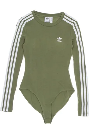 adidas Tops, Dames, Groen, M, Katoen, Orbit Bodysuit met Lange Mouwen