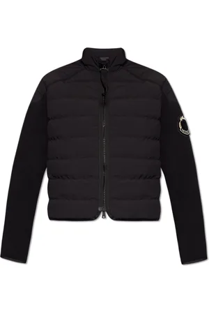 Moncler Truien, Dames, Zwart, L, Katoen, Cardigan met donsvoorkant