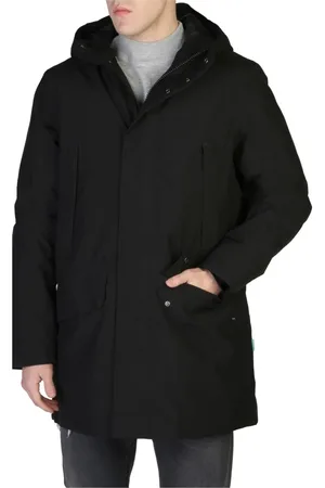 save the duck Jassen, Heren, Zwart, S, Polyester, Polyester Bomberjack met Automatische Knoopsluiting