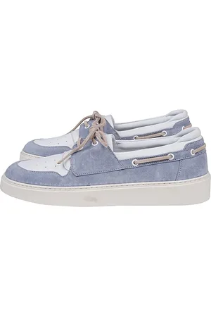 ELEVENTY Schoenen, Heren, Blauw, 45 EU, Leer, Bootschoenen in hertenleer en suède