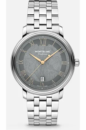 Montblanc Accessoires, Dames, Grijs, ONE Size, Tradition Automatic Date 40 mm Horloge