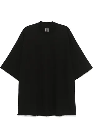 Rick Owens Tops, Heren, Zwart, ONE Size, Katoen, Zwarte T-shirts en Polos Wijde Mouwen