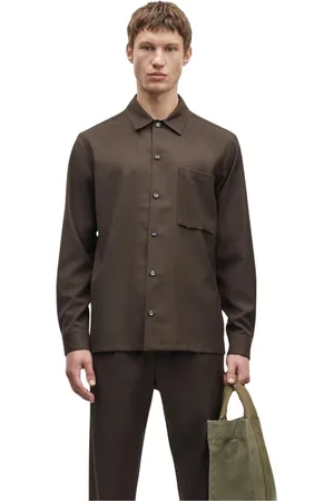 Samsøe Samsøe Overhemden, Heren, Bruin, S, Katoen, Scandinavisch Overshirt