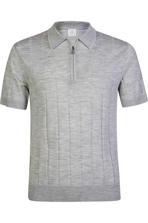 ELEVENTY Truien, Heren, Grijs, 2Xl, Wol, Merino Wol Halve Rits Trui