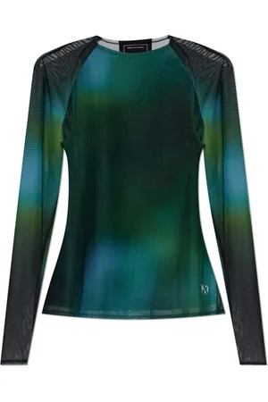 Y-3 Tops, Dames, Groen, M, Polyester, Transparante top