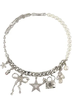 Marc Jacobs Accessoires, Dames, Grijs, ONE Size, Zilveren Kattenketting - Metaal - Messing