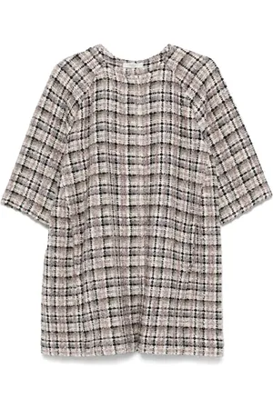 CHARLOTT Jassen, Dames, Veelkleurig, M, Tweed, Beige Lurex Detail Jas