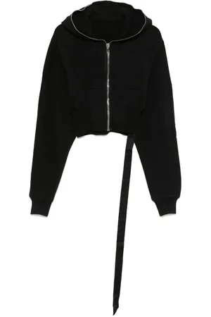 Rick Owens Sweatshirts & Hoodies, Dames, Zwart, S, Katoen, Collage Gimp Zip Hoody