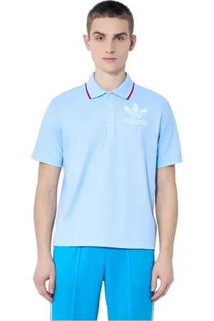 adidas Tops, Heren, Blauw, S, Katoen, Polo Shirt met Logo Motief