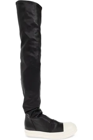 Rick Owens Schoenen, Dames, Zwart, 37 EU, Leer, Schoenen Hoge Kous Sneaks