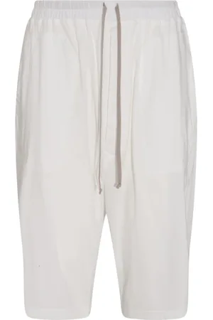 Rick Owens Korte broeken, Heren, Wit, L, Katoen, Milk Cotton Shorts