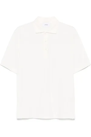 LARDINI Tops, Heren, Wit, M, Wit Poloshirt met Logolabel