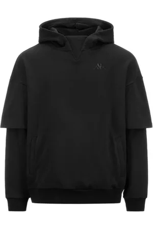 Kappa Sweatshirts & Hoodies, Heren, Zwart, S, Premium hoodie met dubbele mouw