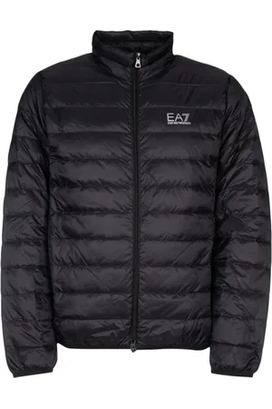 EA7 Jassen, Heren, Zwart, 2Xl, Stijlvolle Jas voor Mannen