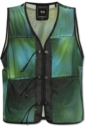 Y-3 Jassen, Heren, Groen, L, Polyester, Vest met zakken