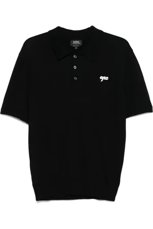 A.P.C. Tops, Heren, Zwart, XL, Katoen, Zwart Polo Gregorio Shirt