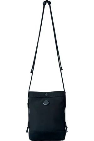 Moncler Tassen, Heren, Zwart, ONE Size, Polyester, Logo Patch Crossbody Telefoontasje