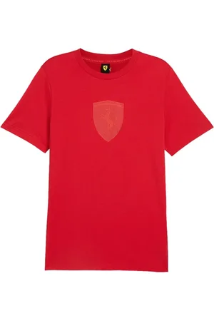 PUMA Tops, Heren, Rood, L, Katoen, Ferrari T-shirt Rood Katoen Casual Kleding