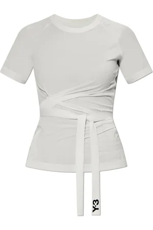 Y-3 Tops, Dames, Wit, S, T-shirt met trekkoorden