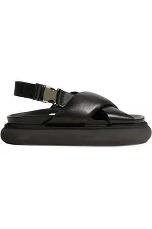 Moncler Schoenen, Dames, Zwart, 38 EU, Leer, Solarisse Sandalen