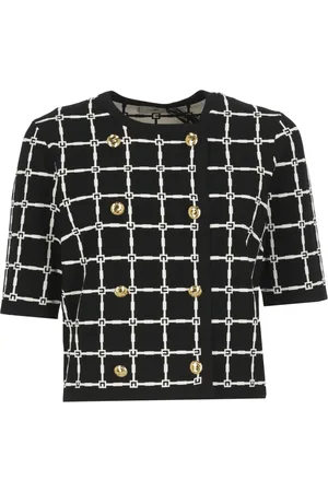 Elisabetta Franchi Truien, Dames, Zwart, XL, Zwarte Trui met Korte Mouwen