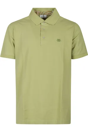 Etro Tops, Heren, Groen, L, Polo Shirt met Print en Korte Mouwen
