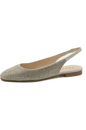 Prosperine Schoenen, Dames, Grijs, 39 EU, Platina kristal platte schoenen