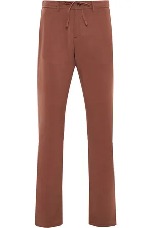 CANALI Broeken, Heren, Bruin, XL, Lyocell Trekkoord Broek met Zakken