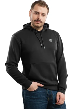 EA7 Sweatshirts & Hoodies, Heren, Zwart, L, Polyester, Heren Sweatshirt EA7