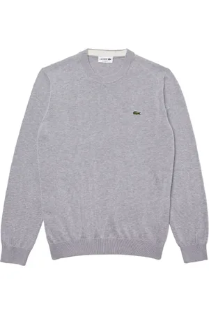 Lacoste Sweatshirts & Hoodies, Heren, Grijs, XS, Katoen, Grijze Sweatshirt met Krokodil Borduursel