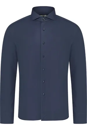 Xacus Overhemden, Heren, Blauw, M, Donkerblauw Overhemd Lange Mouw