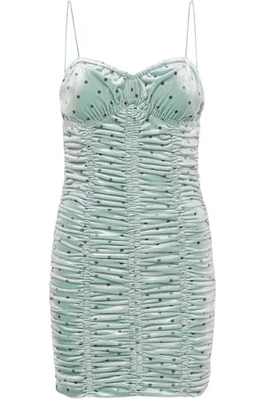 ROTATE Kleedjes, Dames, Blauw, S, Polyester, Mini-jurk met Polka Dot-print