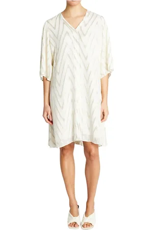 Bruuns Bazaar Kleedjes, Dames, Grijs, XL, Metallic V-hals jurk