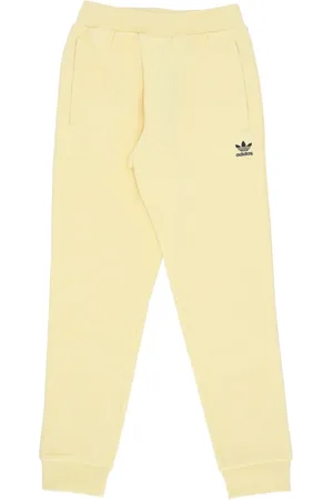 adidas Broeken, Heren, Geel, L, Katoen, Gele Fleece Joggingbroek met Elastische Taille