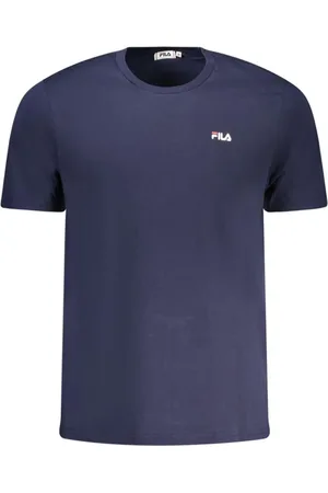 Fila Tops, Heren, Blauw, M, Katoen, Katoenen Crew Neck Logo Print T-Shirt