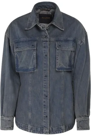 MOORER Blouses & Shirts, Dames, Grijs, XS, Denim, Teti-01A