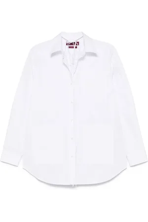 Gucci Blouses & Shirts, Dames, Wit, S, Witte Button-Up Shirt met Zakken