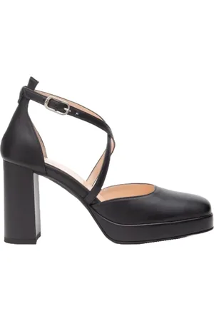Nero Giardini Schoenen, Dames, Zwart, 39 EU, Leer, Zwarte leren blokhak schoenen
